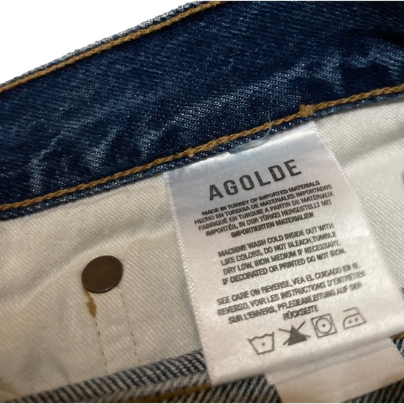 NwT Agolde Riley High Rise Straight Crop Jeans Women’s size 34 in Sphere Blue - Picture 10 of 12